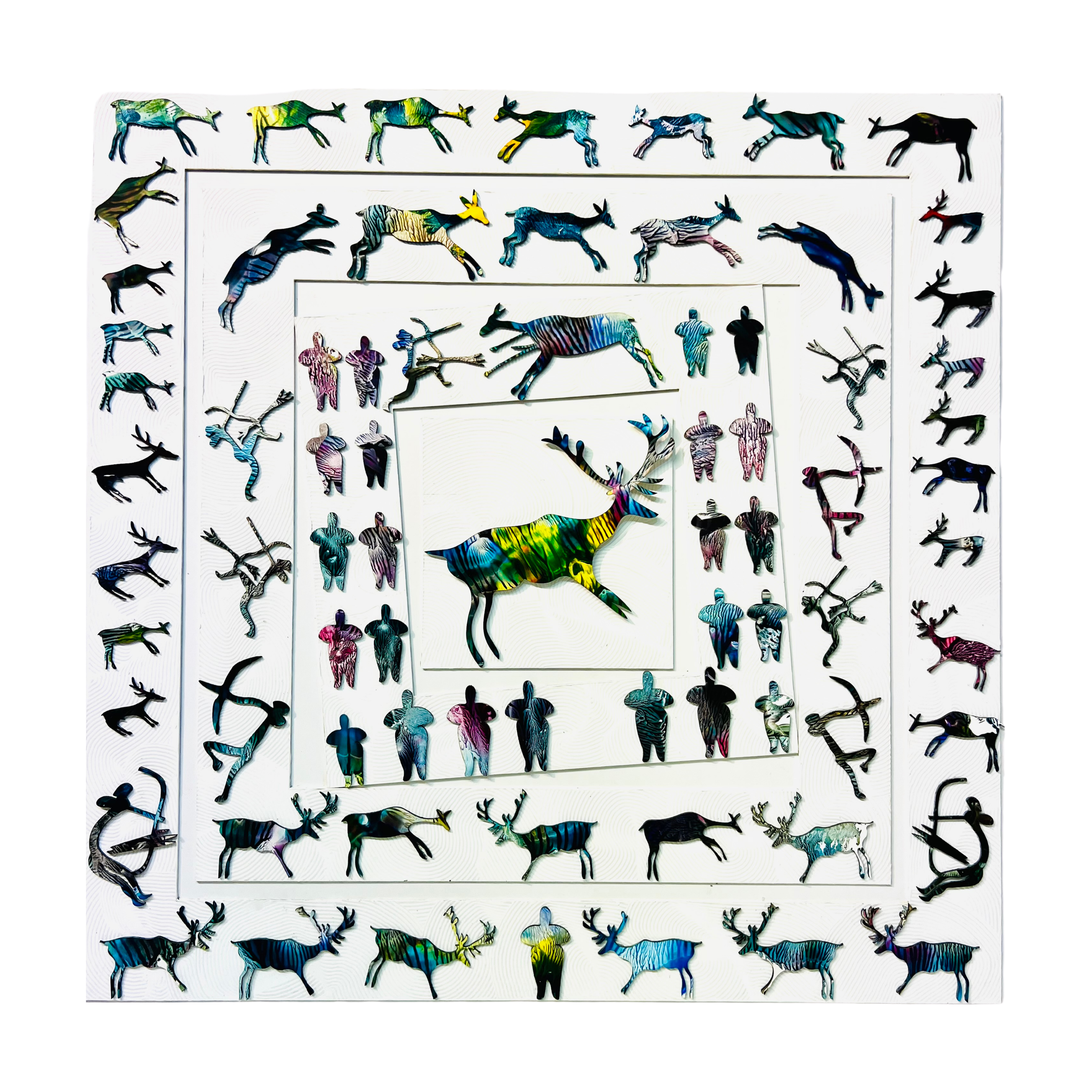 Duralit üzerine Akrilik Boya 120x120 cm Çatalhöyük 1